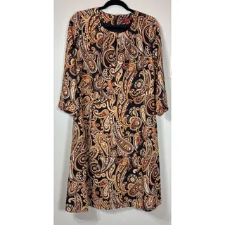 Photo of Vintage Liz Claiborne Paisley 3/4 Sleeve Keyhole Front Dress Size 12 NWOT Boho