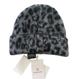 Photo of ANINE BING Elia Beanie in Grey Leopard