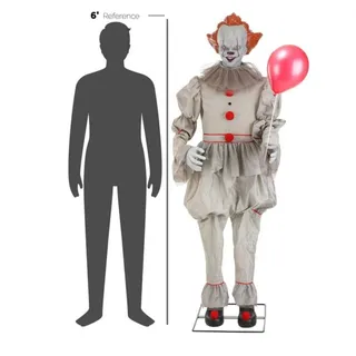 Photo of 6Ft Pennywise Animated Prop 2017 IT by Bill Skarsgård Halloween Animatronic LNUC