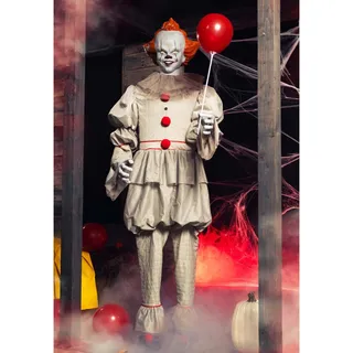 Photo of 6Ft Pennywise Animated Prop 2017 IT by Bill Skarsgård Halloween Animatronic LNUC