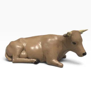 Photo of Vintage 1970s Holland Mold Oxen Hand Painted Ceramic Figurine Nativity Scene 3"