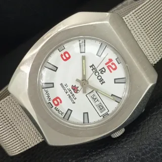 Photo of Vintage 1979 Ricoh Automatic Mens Silver Watch W/daydate & White accents
