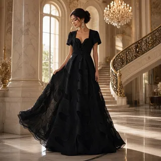 Photo of Dress the Population Black Textured Gown XXS NWT 