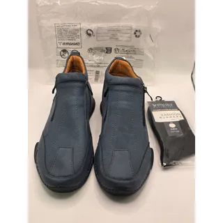 Photo of Men’s US 13 EU 47 Blue Casual Walking Shoes Side Zip Comfort Loafers New