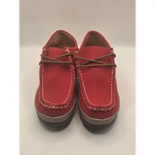 Photo of Women’s Red Suede Moc Toe Lace Up Comfort Shoes EU 39 US 8 Wedge New