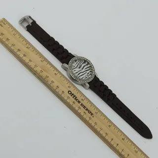 Photo of Geneva Zebra Print Watch Wristwatch Women's Chocolate Brown
