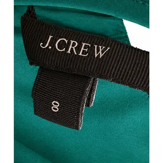 Photo of J.Crew Scalloped Cutout Silk Blouse Emerald Green EUC Size 8