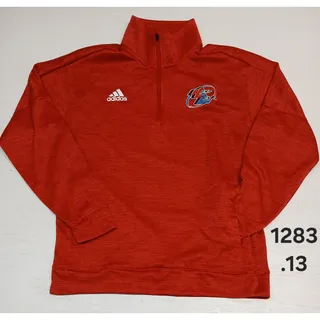 Photo of Adidas (Large) Red 1/4 Zip Long Sleeve Pullover Sweatshirt
