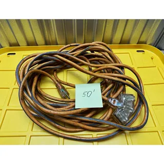 Photo of RIDGID 50 ft Orange Extension Cord 3-Outlet Triple Tap End 120V US Plug
