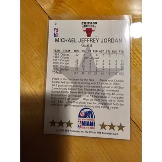 Photo of Michael Jordan 1990-1991 NBA Hoops #5 - Chicago Bulls - All Star -Fresh Pull