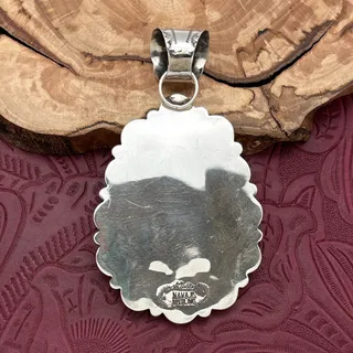 Photo of AARON TALLIS Navajo Sterling Silver Purple Spiny Oyster Teardrop Cluster Pendant