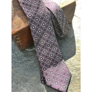 Photo of Jos A Bank Signature Collection Purple Geometric 100% Silk Mens Tie
