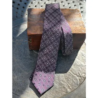 Photo of Jos A Bank Signature Collection Purple Geometric 100% Silk Mens Tie