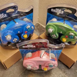 Photo of 3 Gamecube Controllers - 3 Colors Bundle (NEW) - Pink Blue Green - Nintendo