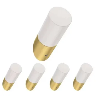 Photo of 2 1/4" Modern Slant Hook / Pure White & Brushed Brass