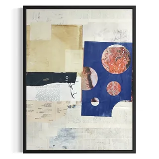 Photo of Original Mixed Media Modern Art Collage Painting 18x24 "Ecbatic" Signed
