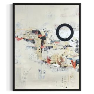 Photo of Original Mixed Media Modern Art Collage Painting 18x24 "Hemiolic" Signed