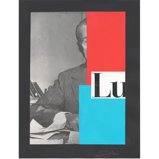 Photo of Original Mixed Media Modern Art Collage "Razor Blade" 8.5x11" Signed