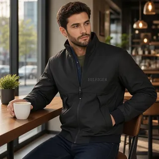 Photo of Tommy Hilfiger Men’s Tech Bomber Jacket NWT | Black | Size Large | TH Flex (004)