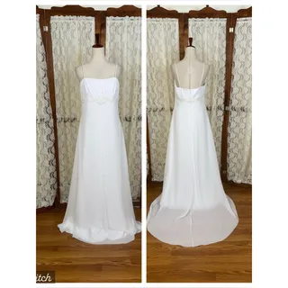 Photo of Beautiful Vintage 90s St. Tropez Empire Waist Chiffon Wedding Gown