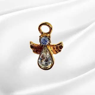 Photo of Guardian Angel Halo Crystal Pin Brooch Pendant Dainty Holiday Religious Vintage