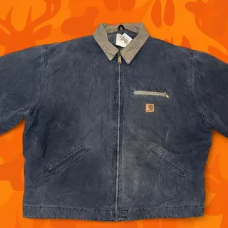 Photo of Vintage 90s Carhartt Black Detroit Work Jacket Blanket Lined 27x30 XL