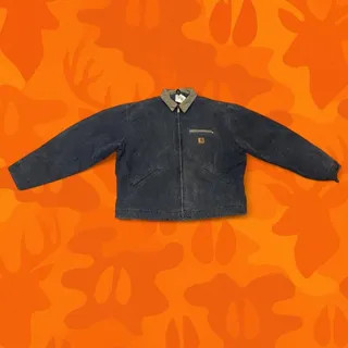 Photo of Vintage 90s Carhartt Black Detroit Work Jacket Blanket Lined 27x30 XL