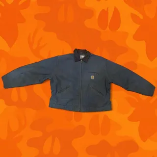 Photo of Vintage 90s Carhartt Blue Detroit Work Jacket Blanket Lined 27x29 XL