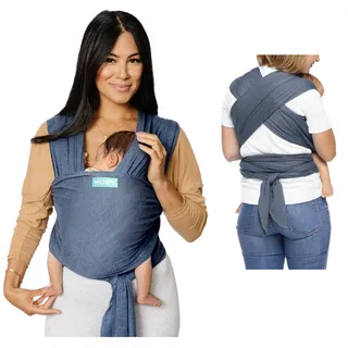 Photo of Moby Classic Wrap Baby Carrier Blue Mist Newborn & Babies 8-33 lbs Buckle-Free