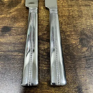 Photo of Nicole Miller Green Tea 2 Knives Flatware Stainless Beaded Knife Replacement