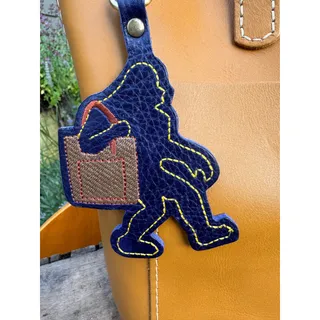Photo of Portland Leather COBALT Big Foot Bag Charm Sasquatch Purse Charm Oregon PacNW