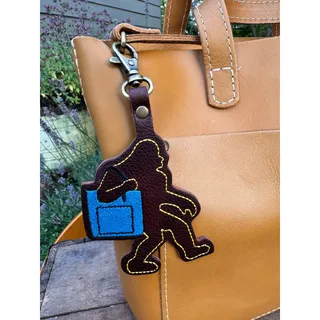 Photo of Portland Leather COLDBREW Big Foot Bag Charm Sasquatch Purse Charm Oregon PacNW