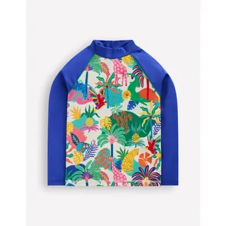 Photo of Mini Boden Jungle Rash Guard 3-4Y | Ivory Multi Animal Print UPF 50+ Swim Shirt