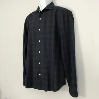 Photo of Bonobos Slim Fit Shirt Mens L Purple Gray Check Plaid Button Up Long Sleeve