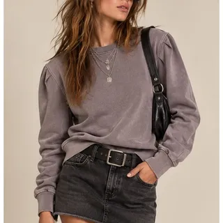 Photo of BLANK NYC Womens Crewneck Sweatshirt M Gray Lounge Y2K Indie Sleaze Grunge 