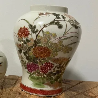 Photo of Vintage RHM Japan Satsuma or Kutani Vase with Kiko and Bird Motif