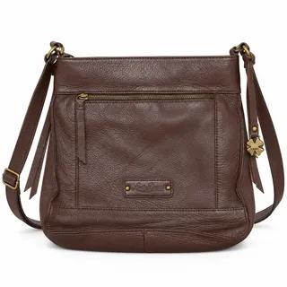 Photo of Lucky Brand Dixie Brown Leather Crossbody Studded Bag Boho Western