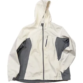 Photo of Free Tech Softshell Jacket for Women XL Hooded Jacket for Her Arctic White Gray Full Zip Jacket Gift for Mom Outdoor Hiking Jacket 16-18