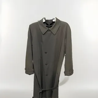 Photo of Giorgio Armani Black Label Loro Piana Storm System Wool Trench Coat Overcoat 54