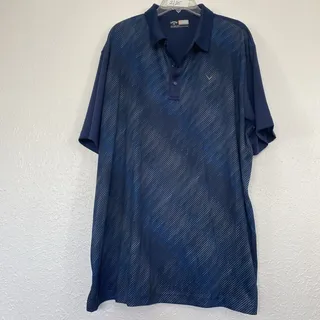 Photo of CALLAWAY Opti -Dry Knit 2-Color Striped Polo Shirt Navy Blues Size XXL