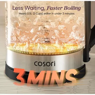 Photo of Cosori Electric Kettle, No Plastic Contact with Water, 1.7L, Black