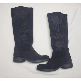Photo of Sundance Spirit Blossom Suede Knee High Boots 39 US 8.5 Western Boho Embroidered