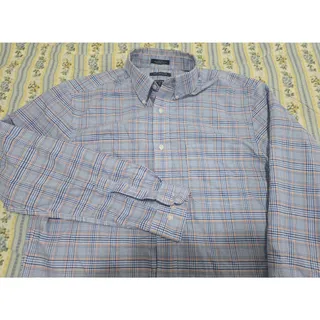 Photo of Saddlebred Easy Care Oxford 16 34/35 Blue Plaid Dress Shirt