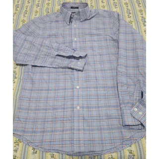 Photo of Saddlebred Easy Care Oxford 16 34/35 Blue Plaid Dress Shirt