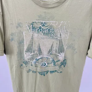 Photo of Margaritaville Mens Size Large Green Graphic T-Shirt  Sail Boats Ocean