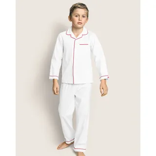 Photo of NWT Petite Plume Classic Kids Two-Piece Pajama Set - White / Red Sz3