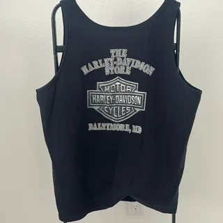 Photo of Vintage Y2K 2002 Harley Davidson Black Tank Top Legendary Motorcycles Men’s