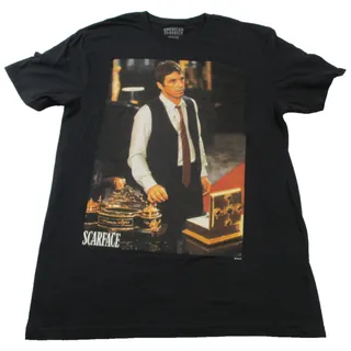 Photo of Scarface American Classics Mens Medium Black Tony Montana Graphic Tee 1537-1538