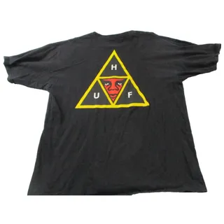 Photo of HUF Shirt Mens XL Black Triple Triangle Graphic Skate Streetwear Logo Tee 1555