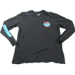 Photo of Billabong Hawaii Shirt Mens Medium Black Long Sleeve North Shore Surf Graphic